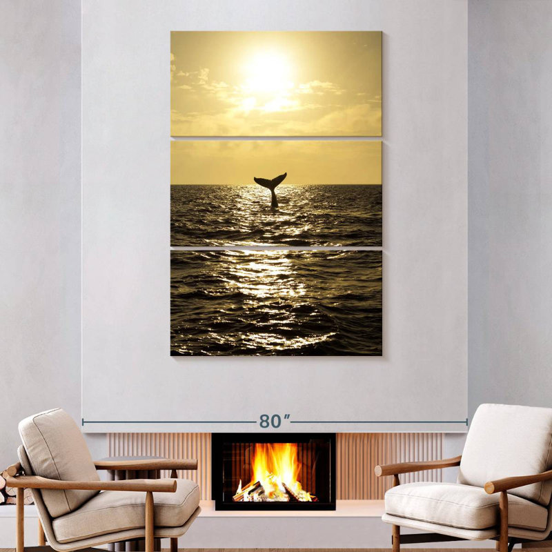 Brampt Sunset Humpback Whale, 74" H x 48" W