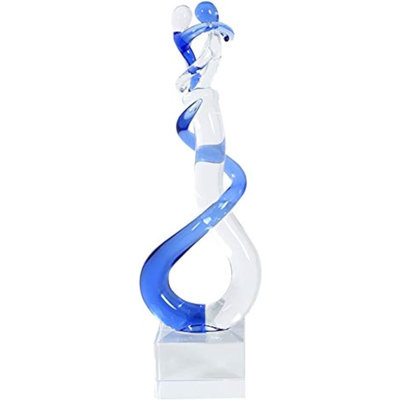 Hand Blown Glass Couple Figurine,Handcrafted Couples Scu...