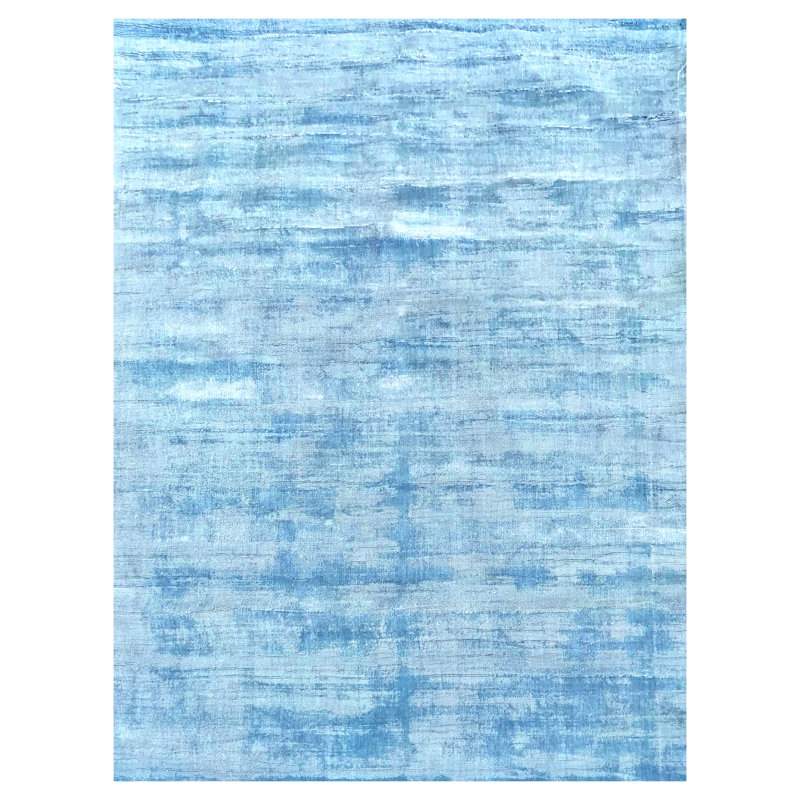 Tapis bleu ciel touffeté à la main Adline, Rectangle 5 pi x 7 pi