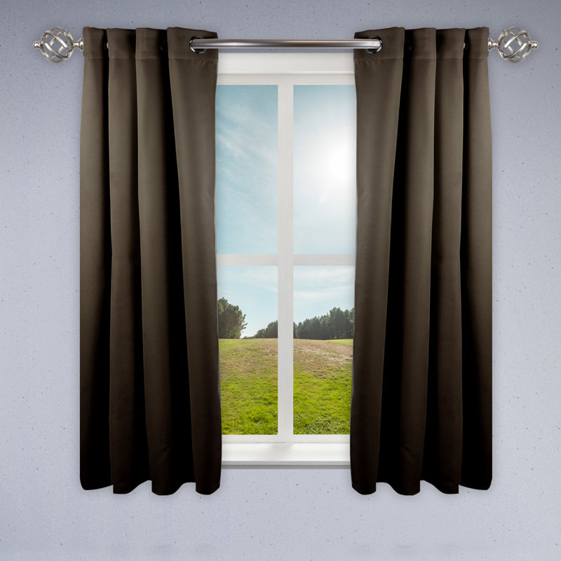 Polanco Room Darkening Curtain Single Panel, Taupe, 52" x 96"