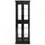 Élégante vitrine vitrée éclairée - Rangement à cadre en bois pour le salon, la cuisine et le garde-manger - Ampoule incluse - Idéal pour le vin, les jouets et les objets de collection - Noir