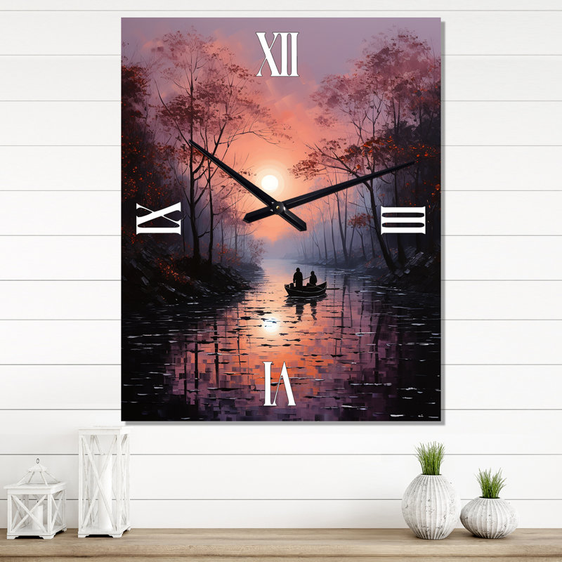 Horloge murale Canal Mystical Journey Pointillism I - Canals, Grand