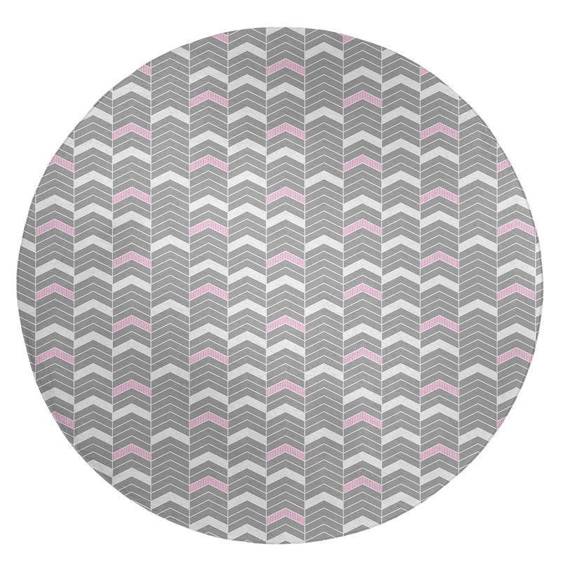 Chenille Chevron Indoor Rug, Round 5'