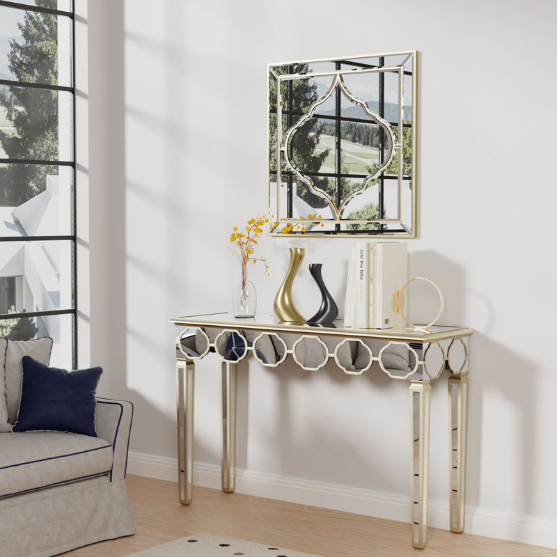 Jocqua 47.24'' Glass Top Console Table