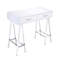 Bureau d'écriture blanc brillant et chrome avec port USB-391501334