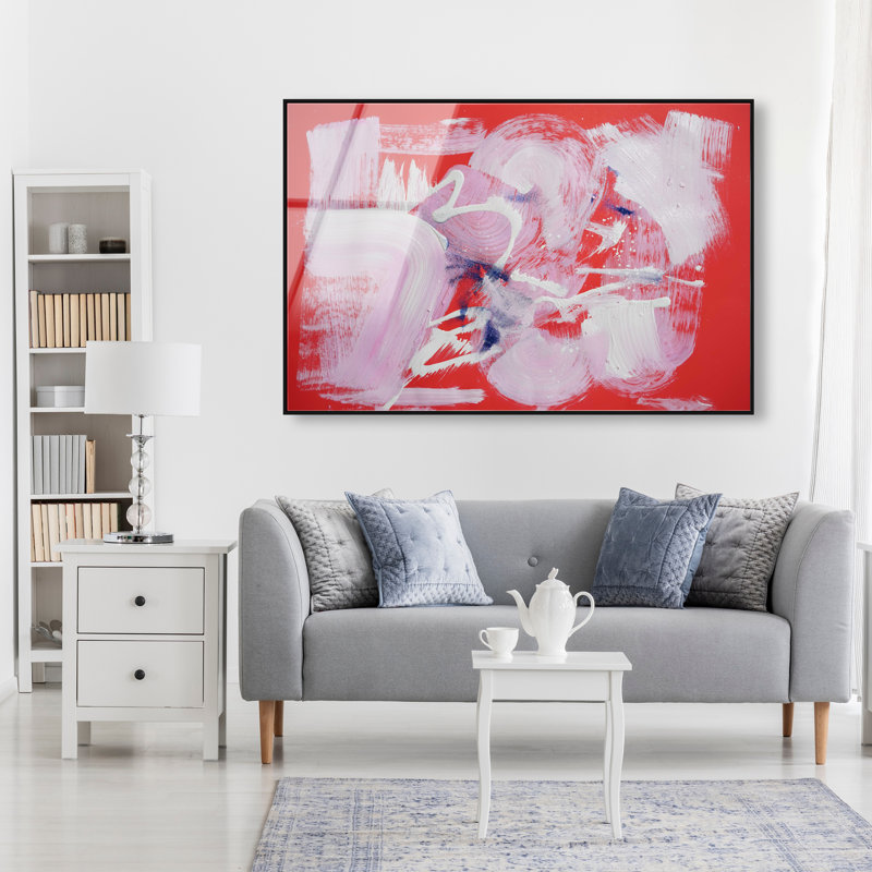 Passion Fruit Berry Blend Canvas Abstract Print by Oliver Gal, 11"H x 16"W, Black Frame