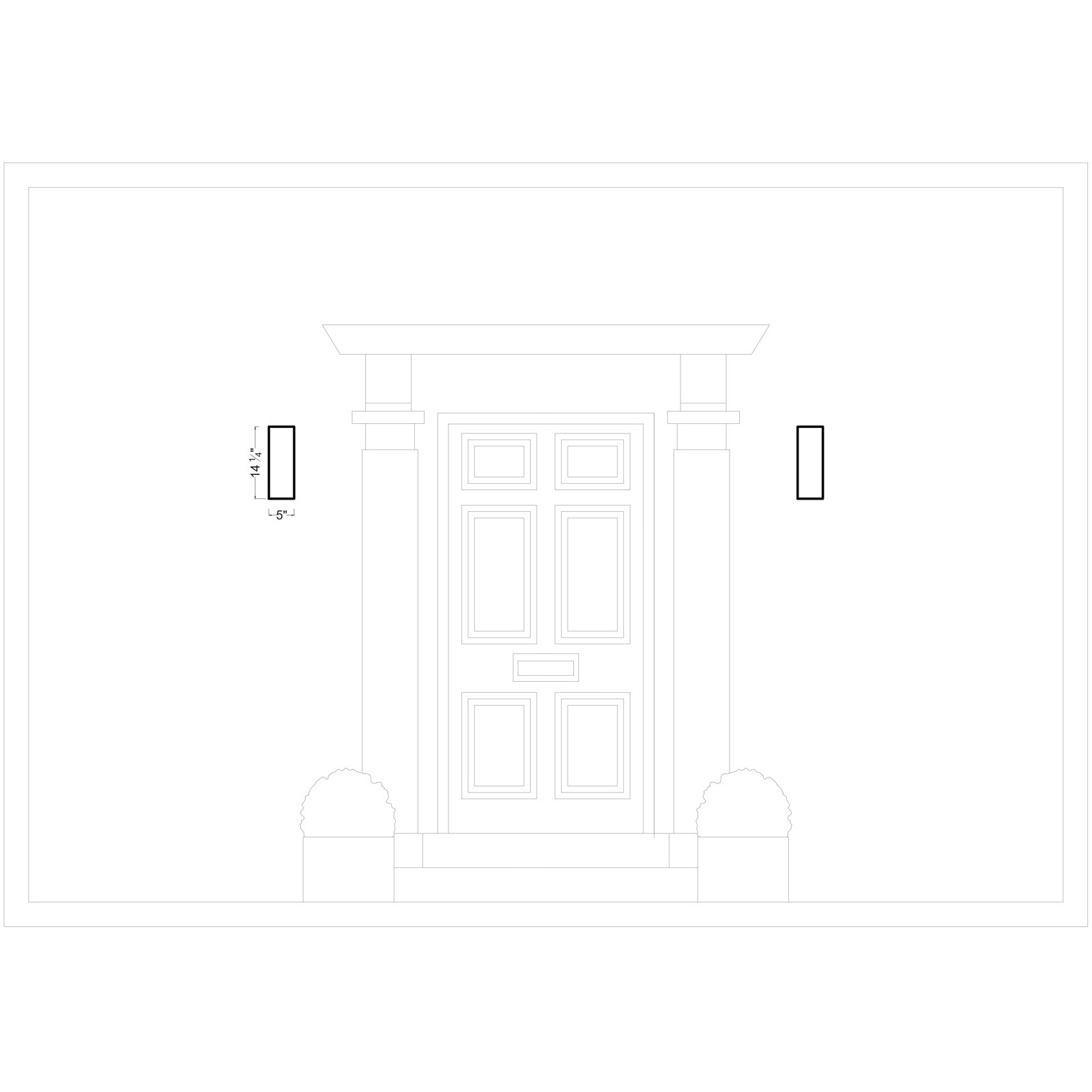 Dyer 2-Light Outdoor Armed Sconce, Painted Brushed Nickel, 14.25" H x 5" W x 5" D, No