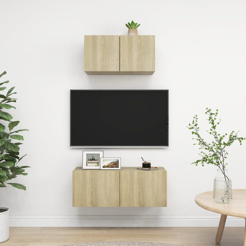 Ginneh TV Stand for TVs up to 88", Sonoma Oak