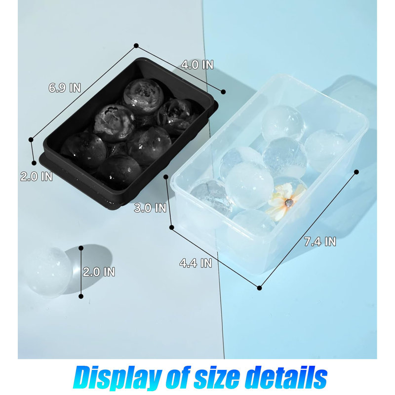 Moules à glaçons ronds de qualité supérieure pour whisky - 1,9 pouces, 6 grands plateaux en silicone à fusion lente, parfaits pour le bourbon, le scotch et les cocktails - remplissage facile, dégagement sans fissures, idéal pour les bars à la mais