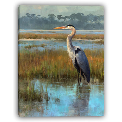 «Salt Marsh Heron», art mural sur toile tendue