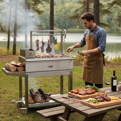 50" Infinity Ss304 Argentine Charcoal And Wood Bbq Grill