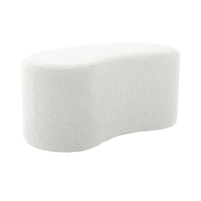 Ada 43cm Wide Novelty Solid Colour Pouffe Ottoman, White