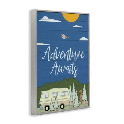 «Adventure Awaits Landscape», art de la giclée encadrée par Hugo Edwins