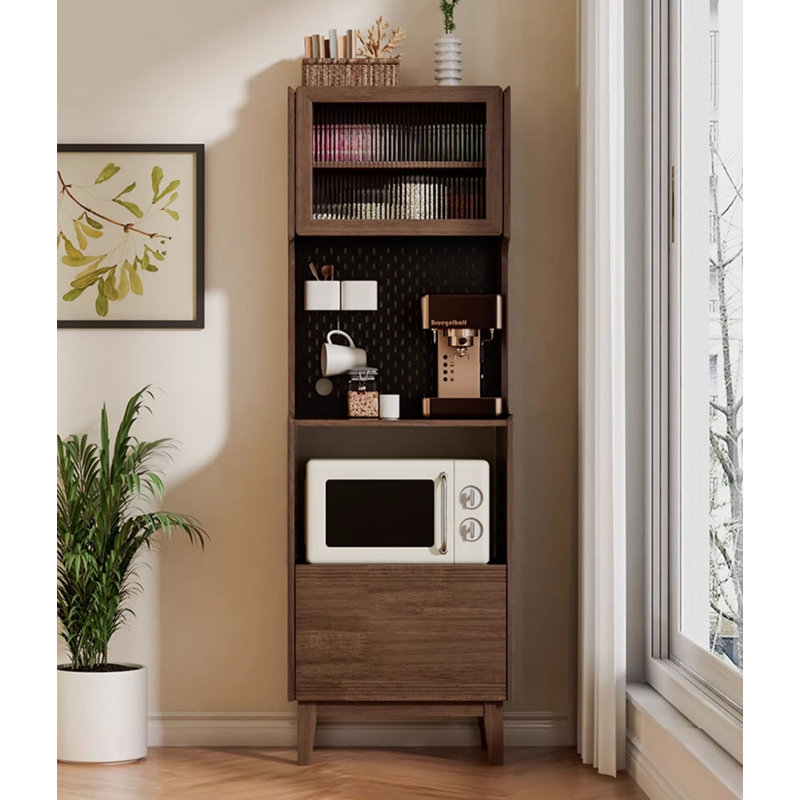 Modern Simple Multi-Functional Large Capacity Pantry, Walnut