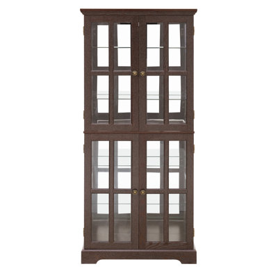 Timeless Display Holder With Adjustable Shelves And Antique Case Cherry Finish