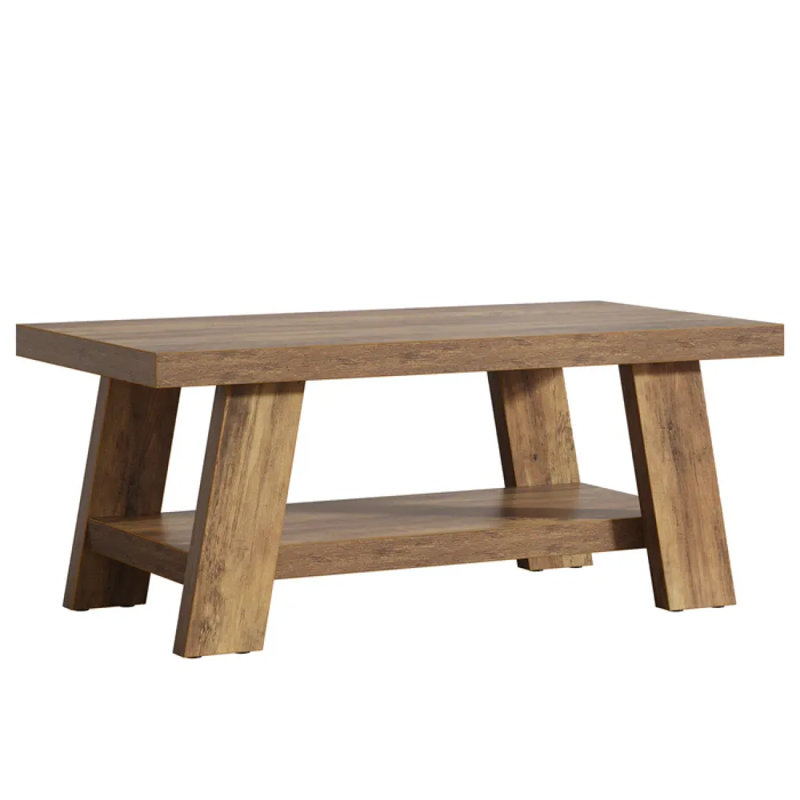 Rustic Tea Table,Spacious Coffee Table,2-Tier Center Table