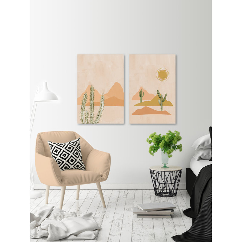 Tough Plants Diptych - ensemble de 2 peintures sur toile tendue, H 30 po x l 20 po