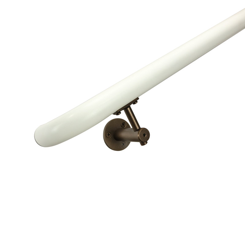 Industrial Aluminum 1.5 Inch Round Ada Complete Indoor/outdoor Straight Handrail Grab Bar Kit, Returns To Wall