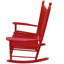 Chaise berçante en bois rose rouge-203890465
