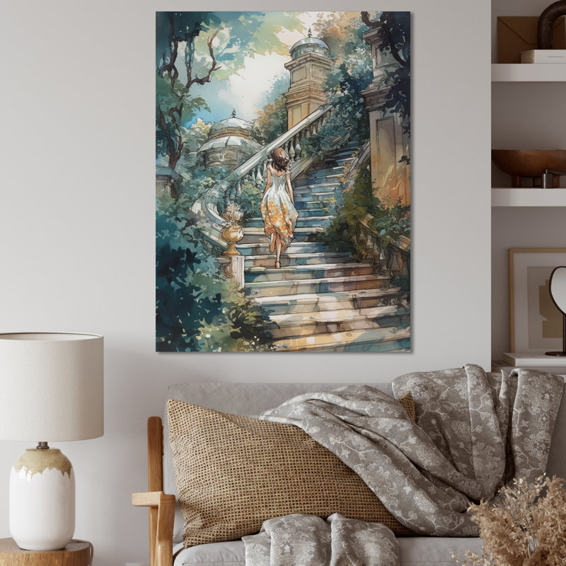 Impression sur toile, "Stunning Girl" par The Stairs III, H 44 po x l 34 po x P 1,5 po, Toile tendue