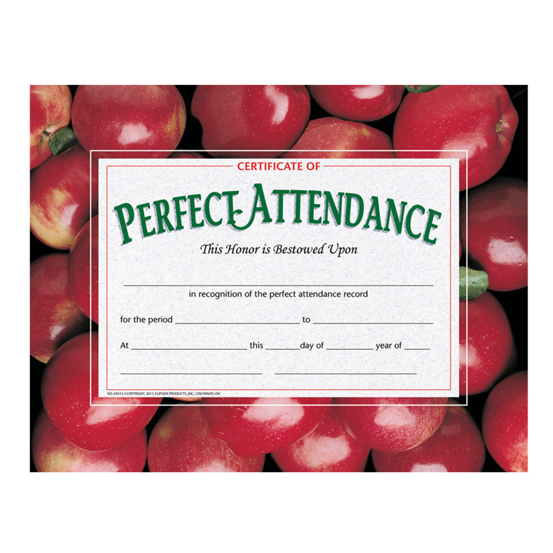 Certificat de présence parfaite