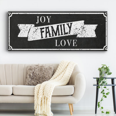 «Joy Family Love», art textuel sur toile