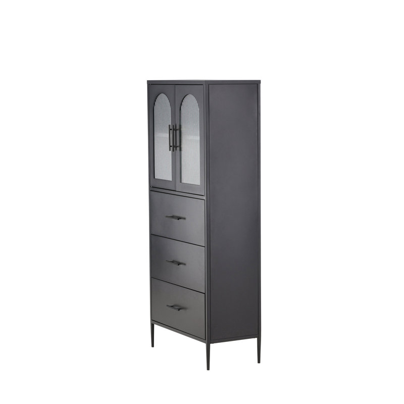 Ashveer 160cm Kitchen Pantry, Black