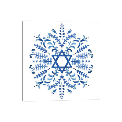 «Indigo Hanukkah IV» par Victoria Borges, impression sur toile tendue