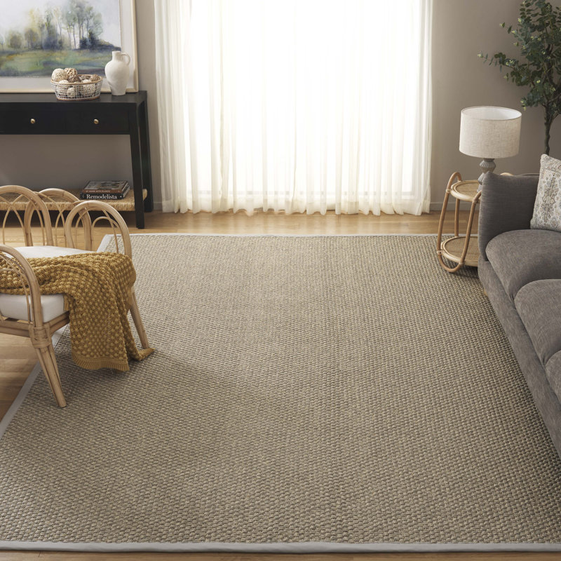 Tapis intérieur / extérieur en imitation sisal 105 de couleur naturelle / ivoire Napa, Rectangulaire 8 pi x 10 pi