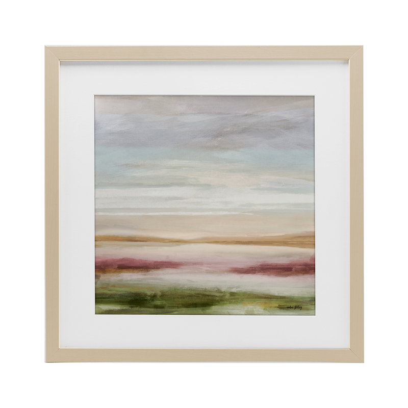 «Pastel Pastoral Landscape», reproduction sous verre encadrée, design par Amber Sterling, H 13 po x l 13 po