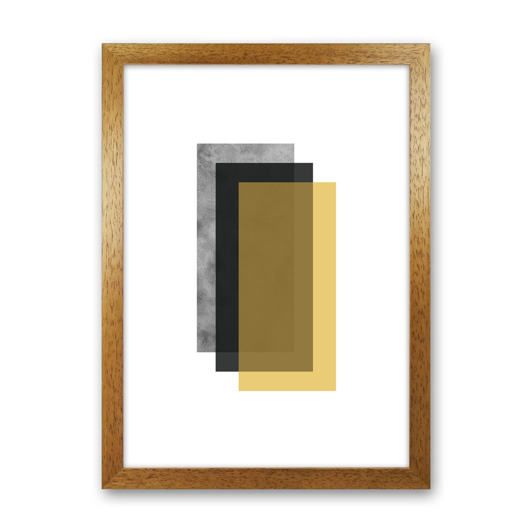Geometric Mustard and Black Rectangles by Pixy Paper - Graphic Art