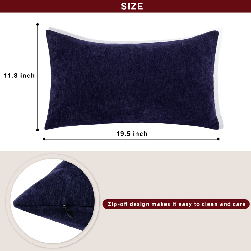 Velvet Reversible Pillow Cover, Dark Blue