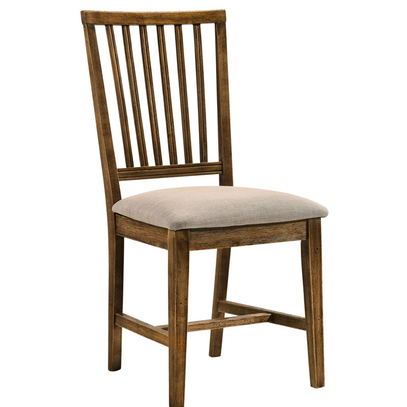 2 chaises de salle à manger - côté chêne vieilli et lin brun clair avec siège arrière