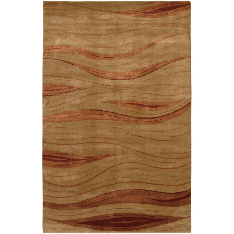 Aadi Wool Abstract Area Rug in Brown/Tan