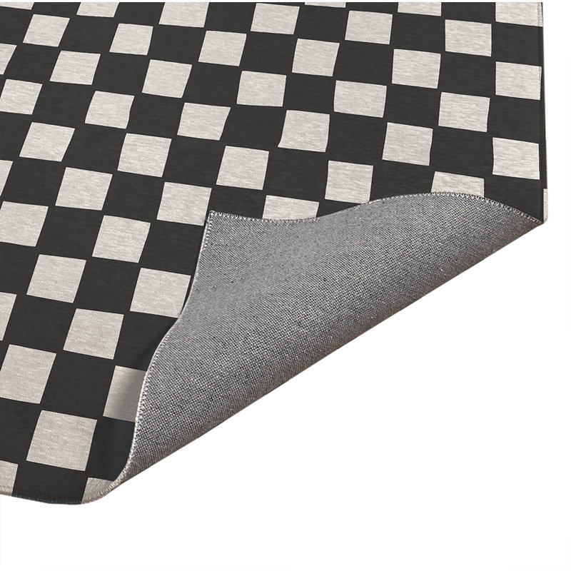 Paillasson damier, Ivoire ivoire, L 60 po x L 84 po