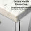 72 po Armoire de salle de bain blanc brillant - 2 compartiments et tiroirs-3924978-3924973
