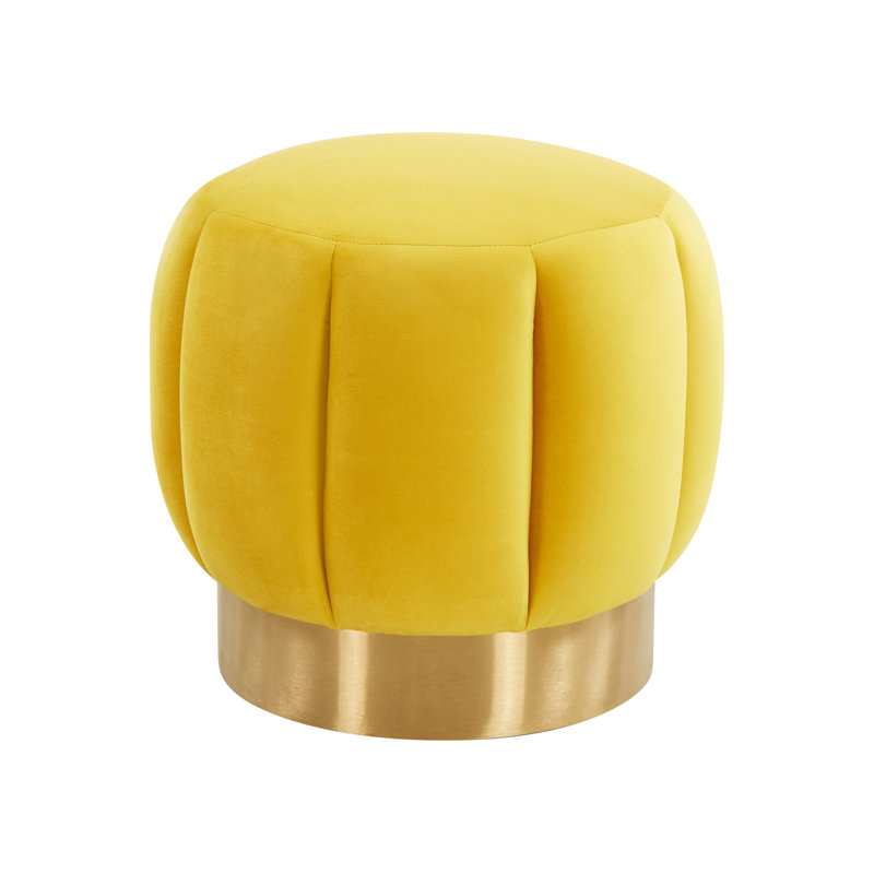 Jayah Upholstered Ottoman, Marigold Velvet