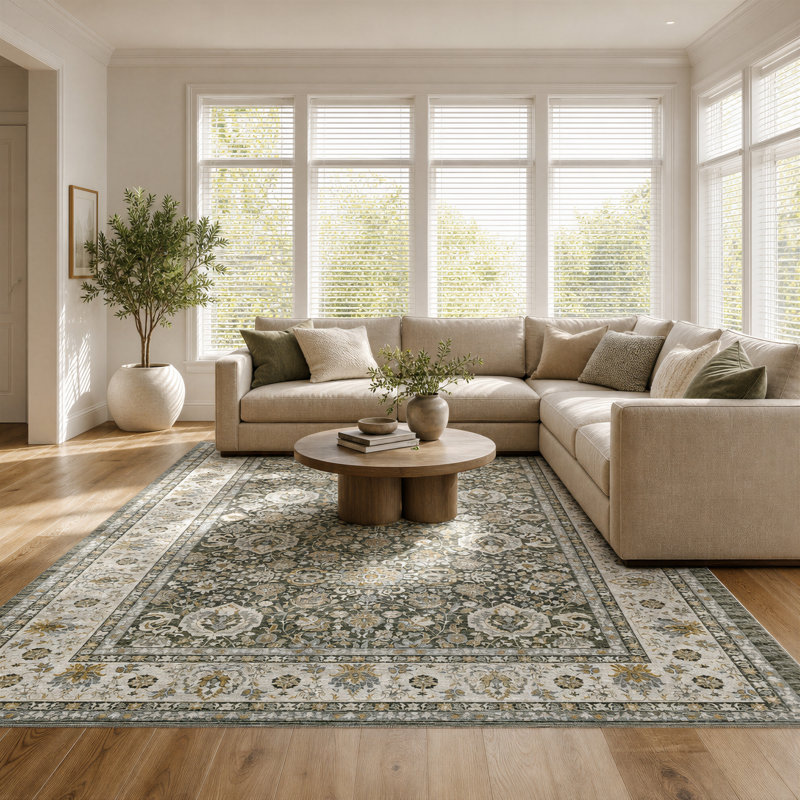 Oriental Machine Printed Area Rug, Rectangle 243.8cm × 304.8cm