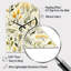 Jaune et vert - simplicité florale - horloges asymétriques florales en métal, impression d'horloge murale en métal de forme unique jaune-104241343