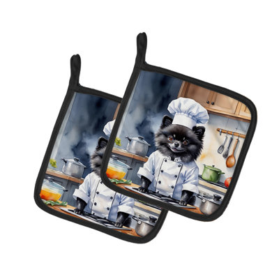 Caroline's Treasures The Dog Chef Polyester Potholder Set