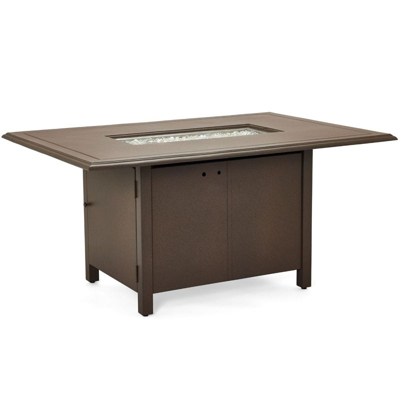 Rectangular Dining Height Fire Table, Oyster