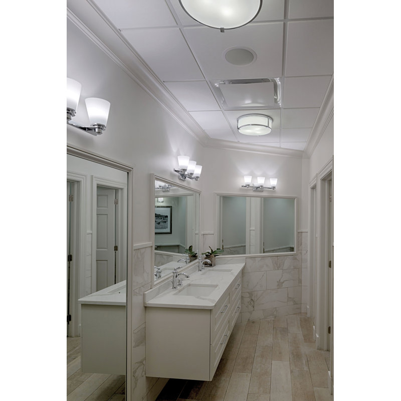 Lowell Modern Flush Mount Ceiling Light, Chrome, H 4,75 po x l 16 po x P 16 po