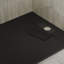 Receveur de douche rectangulaire extra-plat OVE Lenora 152,4 cm x 91,4 cm avec bonde latérale dissimulé, noir uni-136146437