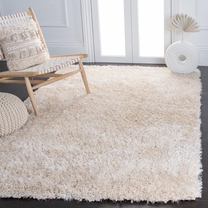 Tapis beige touffeté à la main Delane, Rectangle 5 pi x 8 pi