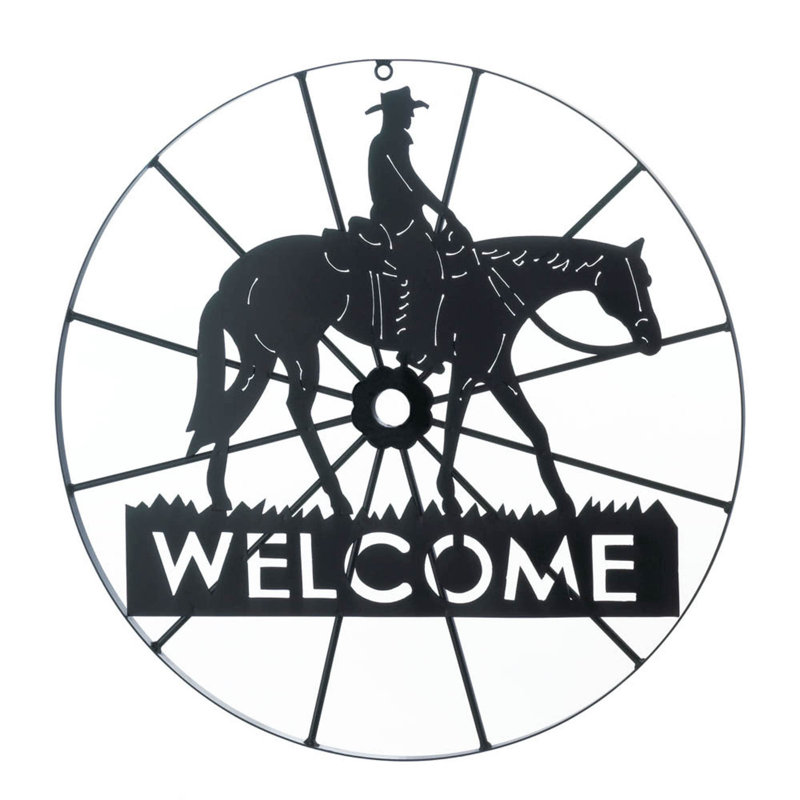 Enseigne de roue de bienvenue COWBOY