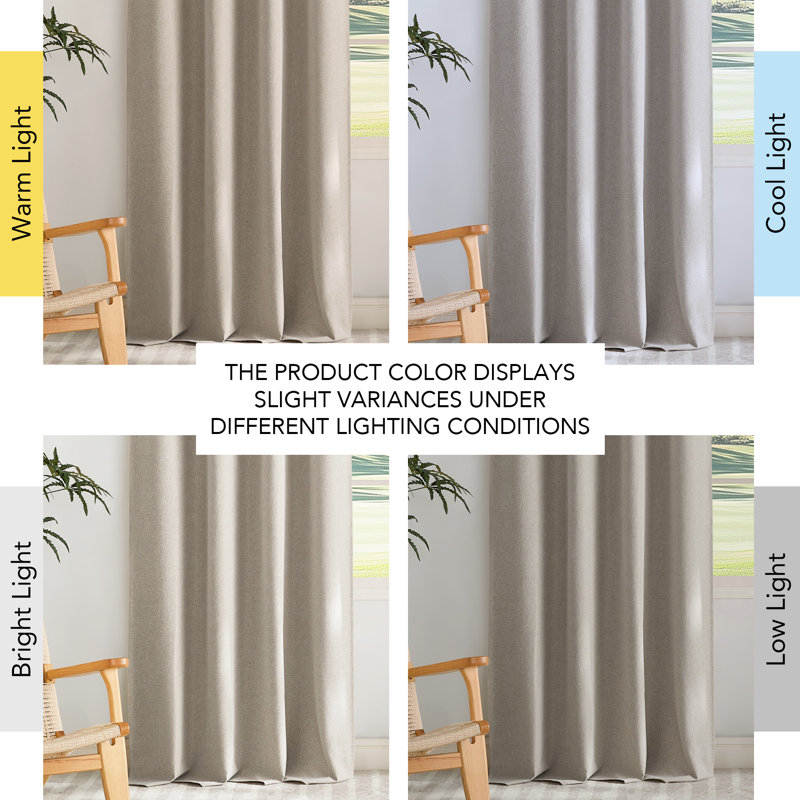 Extra Wide 100% Blackout Linen Curtain Panel, Light Grey, 100 inch per Panel, Energy Smart Divider Room Drape Thermal Insulated Drape for Shift Worker, Bedroom, 1 panel