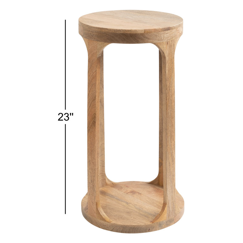 Chewelah Solid Wood End Table, 23" H x 12" W x 12" D, Walnut Brown