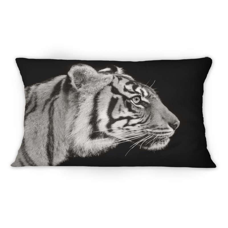 Portrait d'un tigre blanc - coussin décoratif traditionnel imprimé
