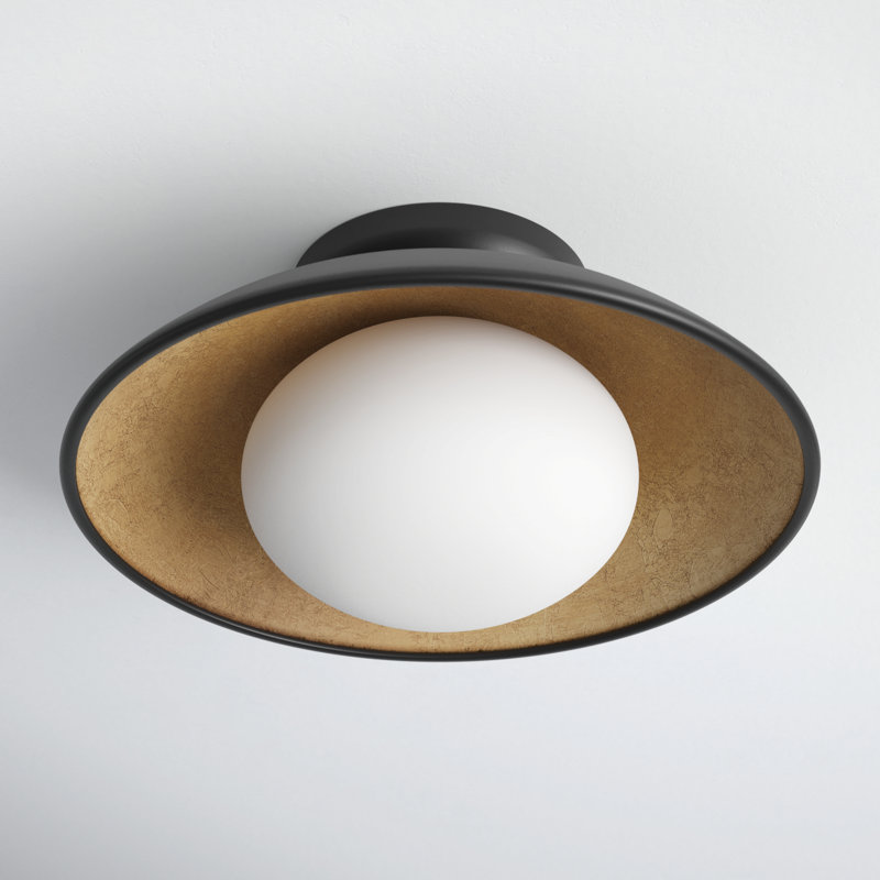 Jason Flush Mount, Black Lustro, 6.75'' H x 14'' W x 14'' D