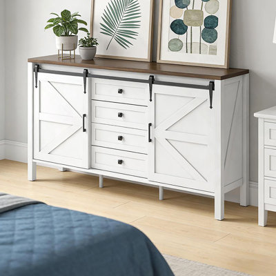 Spacious Coffee Bar Cabinet,Buffet Cabinet With Drawers